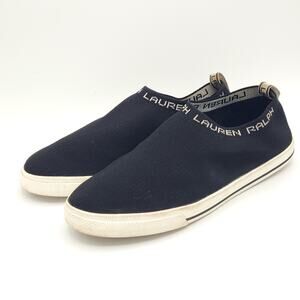 RALPH LAUREN Black White LOGO Women Size 7.5 Sneakers